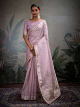 Woven Border Linen Saree